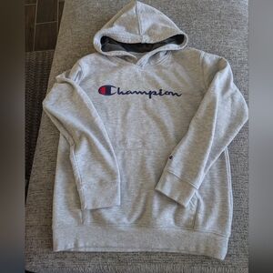 Champion Youth Size Large Gray Pullover Hoodie
